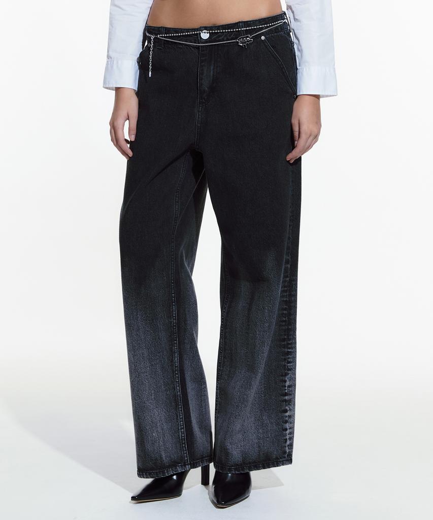 FALLETT Hand Brush Denim Pants Black