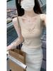 Schmaler V-Ausschnitt mit Spitzenbesatz, gefaltetes Camisole im koreanischen Stil - Frühling/Sommer 2026