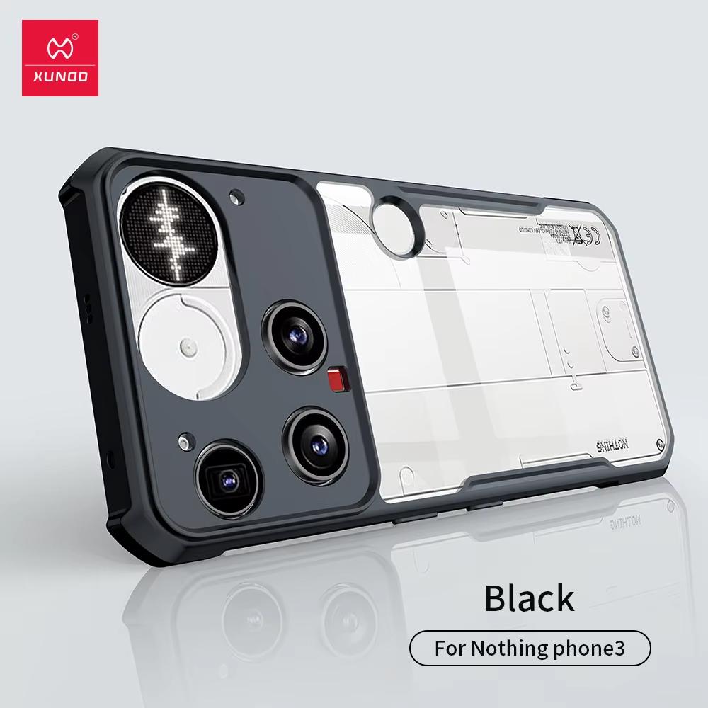 

Для чехла Nothing Phone 3 Чехол XUNDD Противоударный бампер Защитная оболочка Прозрачная крышка для телефона Для Nothing Phone 3 For Nothing Phone 3 чёрный