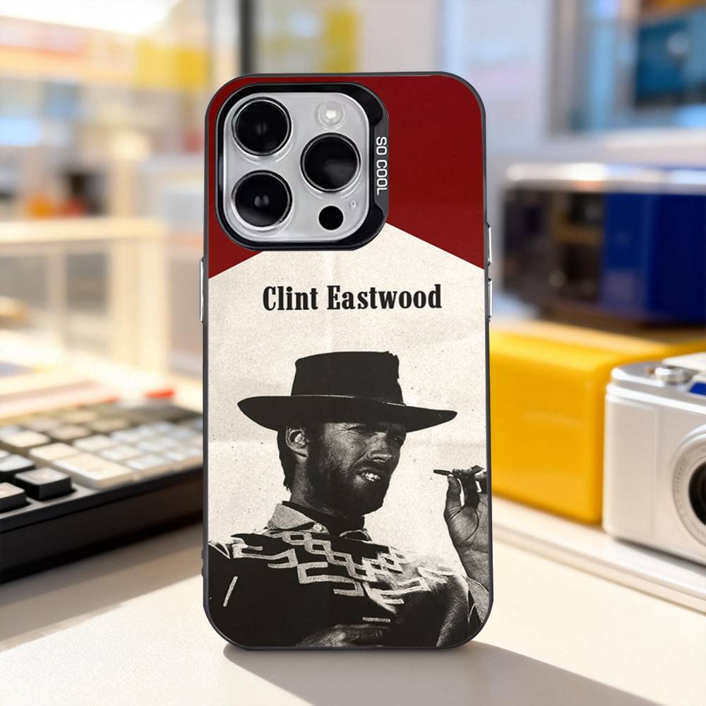 Cool Clint EastwoodS Cowboy For iPhone 17,16,15,14,13,12,11,Pro,Max,Plus,E,Air,Mini Anti Fall Black Matte Hard Bumper Phone Case