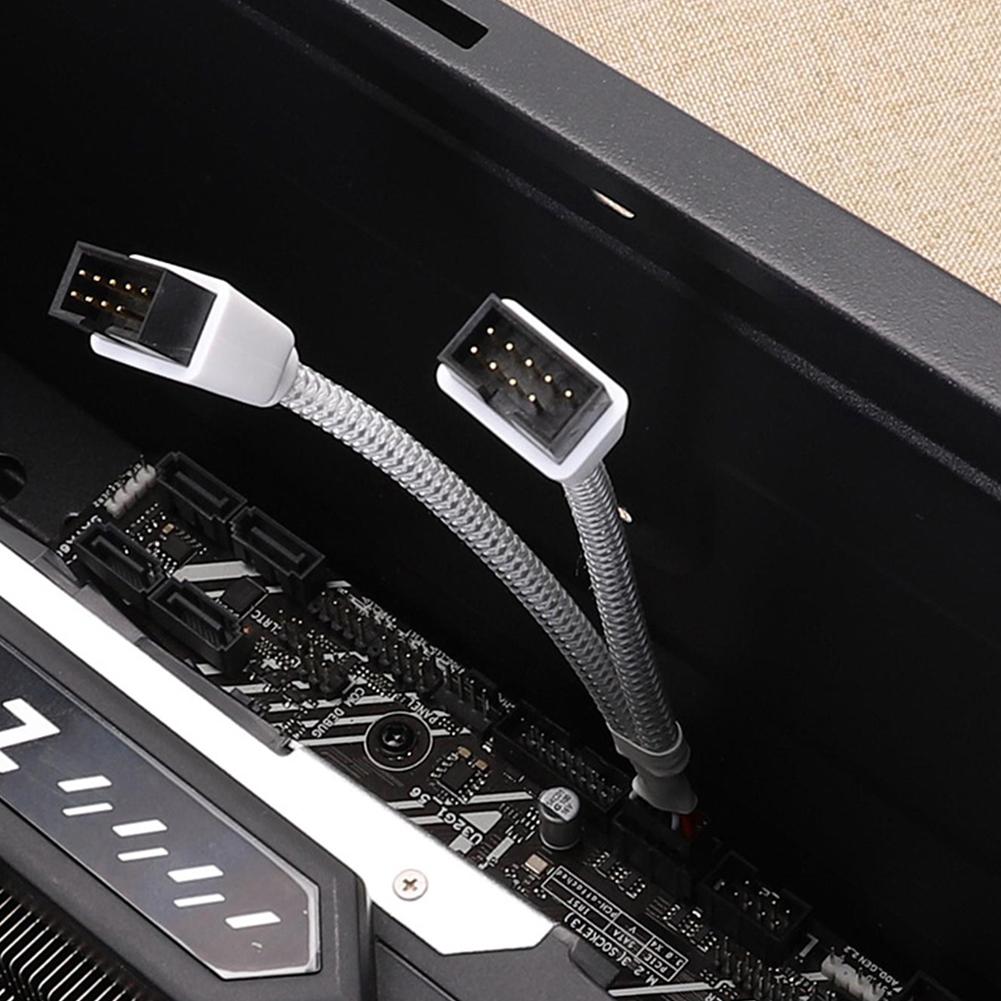 Motherboard USB Extension Cable 9 Pin 1 Female To 2 Male Y Splitter Audio HD Extension Cable Desktop 9 Pin USB2.0 HUB Connector
