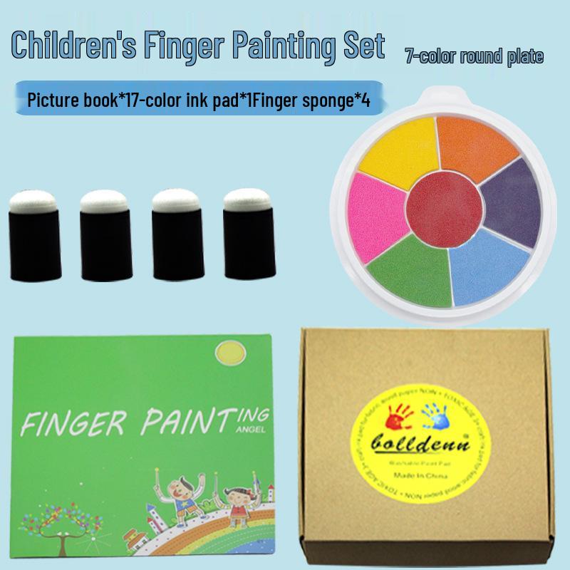 Eco-friendly Washable Six-Color Finger Painting Pad Set for Kids