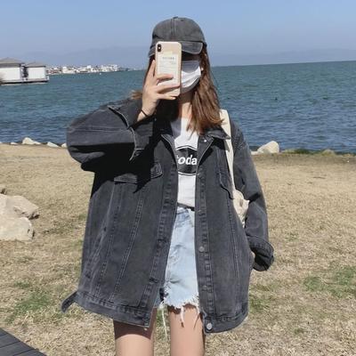2021 Herbst/Winter Koreanischer Streetstyle Lockere Jeansjacke für Damen