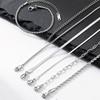 Men's Thin Chain Bracelet,Adjustable Stainless Steel Metal Chain Wristband,Classic Hip Hop Trendy Jewelry Gift for Him