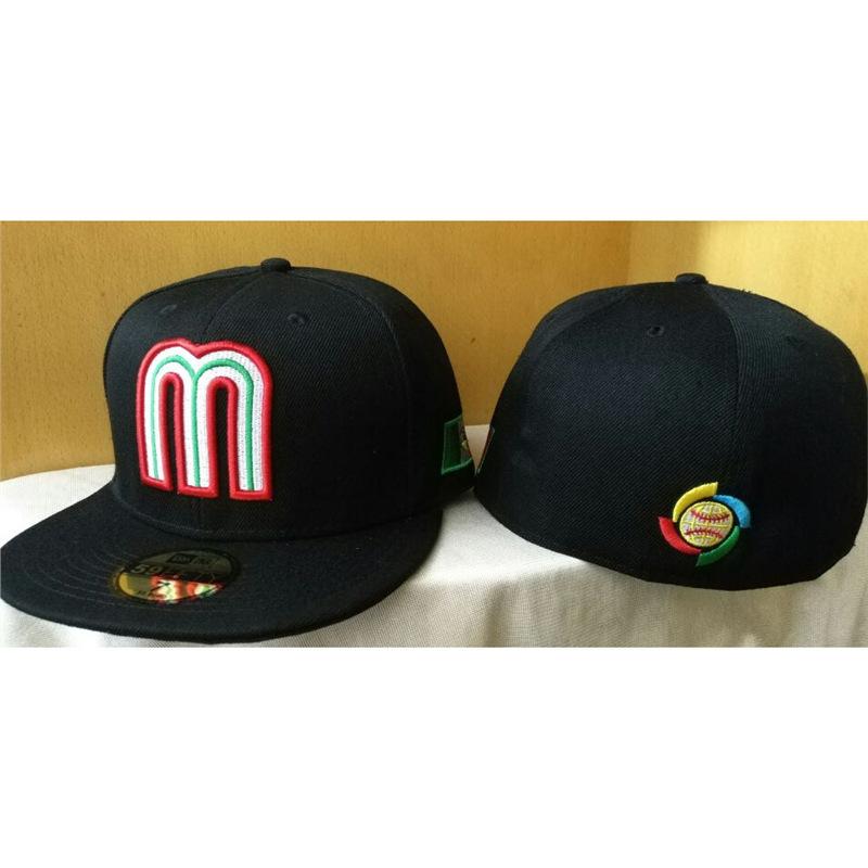 Fornitura diretta di fabbrica Messico squadra ricamo tridimensionale cappellino sportivo ricamo fitto cappellino da sole cappellino con lettera m Messico