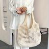 1pc Large Capacity Fashion Woven Tote Bag Hollowed Out Shoulder Bag Ultra-light,breathable and Spacious for Casual Summer Travel
