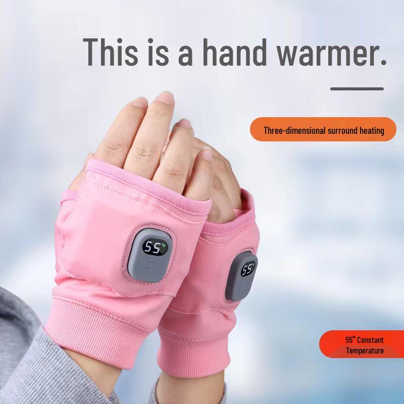 Portable Heated Half-Finger Touchscreen Winter Gloves – Quick Warming and Cold-Proof