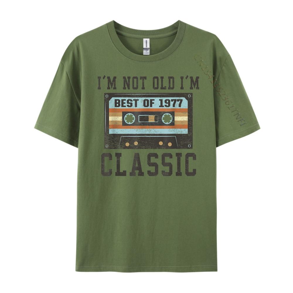 I M Not Old I M Classic Cassette Tape 1977 Birthday Oversized T Shirt Men Mens Shirts Graphic Cotton Streetwear Short Sleeve
