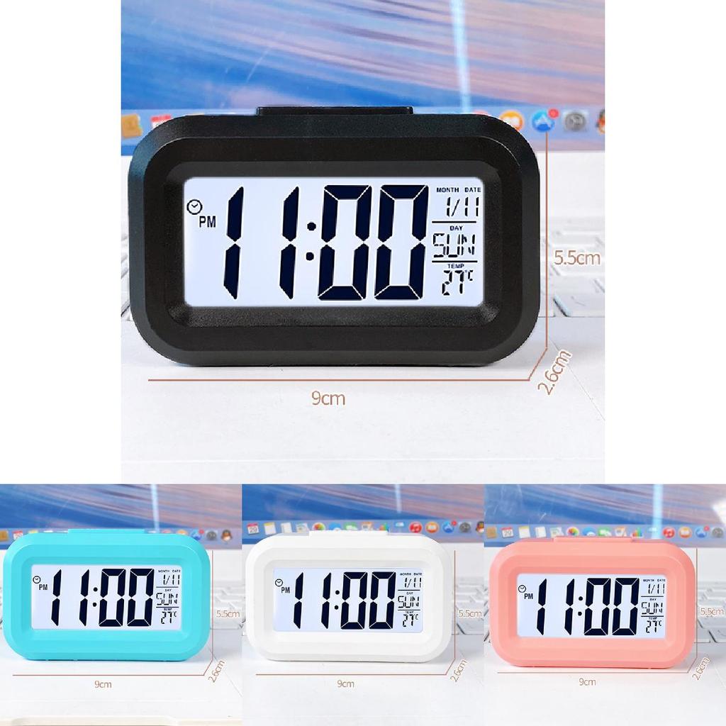 Cartoon Kids Mini Electronic Alarm Clock With Temperature Display Night Light For Childrens Room Decor