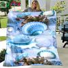 3D Fashion Dolphin Printed Four Seasons Blanket Sofa Cover Travel Bed Plush Blanket Travel Office Break Blanket Birthday Gift