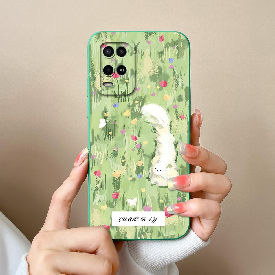 For Oppo A54 A54S Case Simple Cute Design Full Protection Phone Housing For Oppo A 54 4G Back Cover Soft Liquid Silicone Fundas