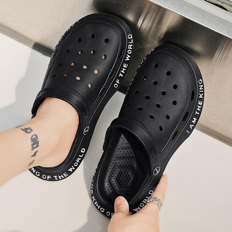 Men's Summer Slippers 2024 Luxury Casual Platform Barefoot Shoes For Men Comfortable Soft Beach Outdoor Trekking Garden Sandals