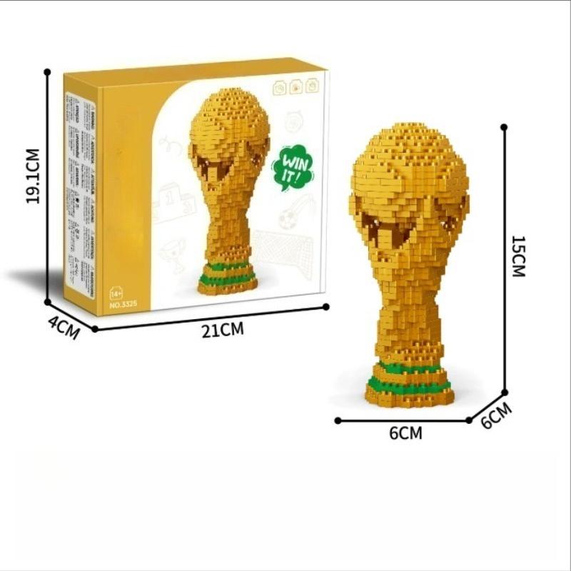 Popular New Product: Football Building Block Model Monument Art Creative Building Block Trophy Collectible Ornament Figurine Toy