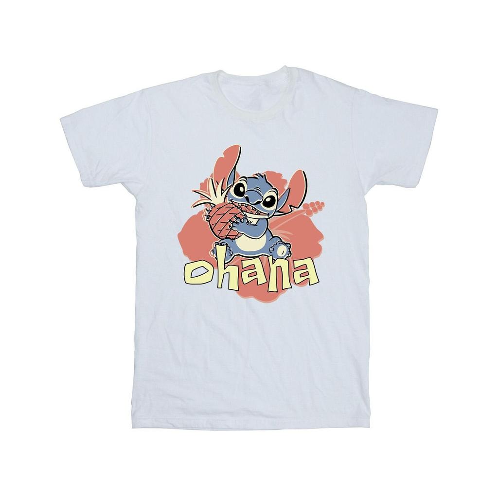 Disney Mens Lilo And Stitch Ohana Pineapple T-Shirt