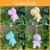 Adorable Sitting Dinosaur Plush Toy Cute Cartoon Keychain Doll In Pink Yellow And Blue Colors