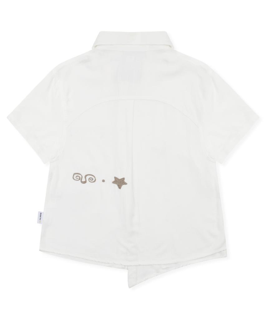 RuNaKi'Hu' Wxts013 Harappa Asymmetrical Short Sleeve Shirt (White)
