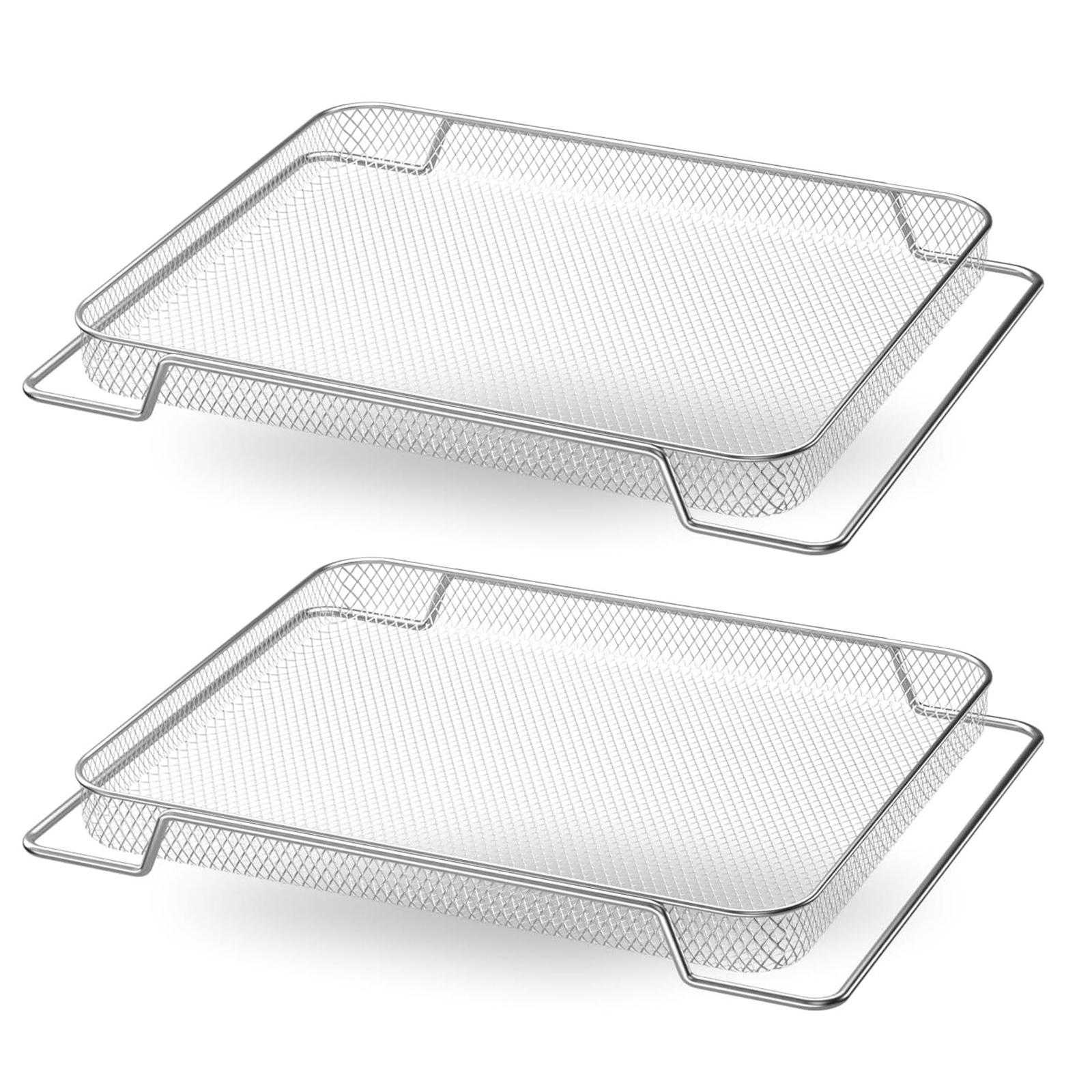 

2 шт. Решетки для выпечки из нержавеющей стали для равномерного распределения тепла, можно мыть в посудомоечной машине, корзина для гриля, сетки для гриля, инструмент для барбекю