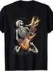 Skeleton Guitarist Rock Star Graphic T-Shirt