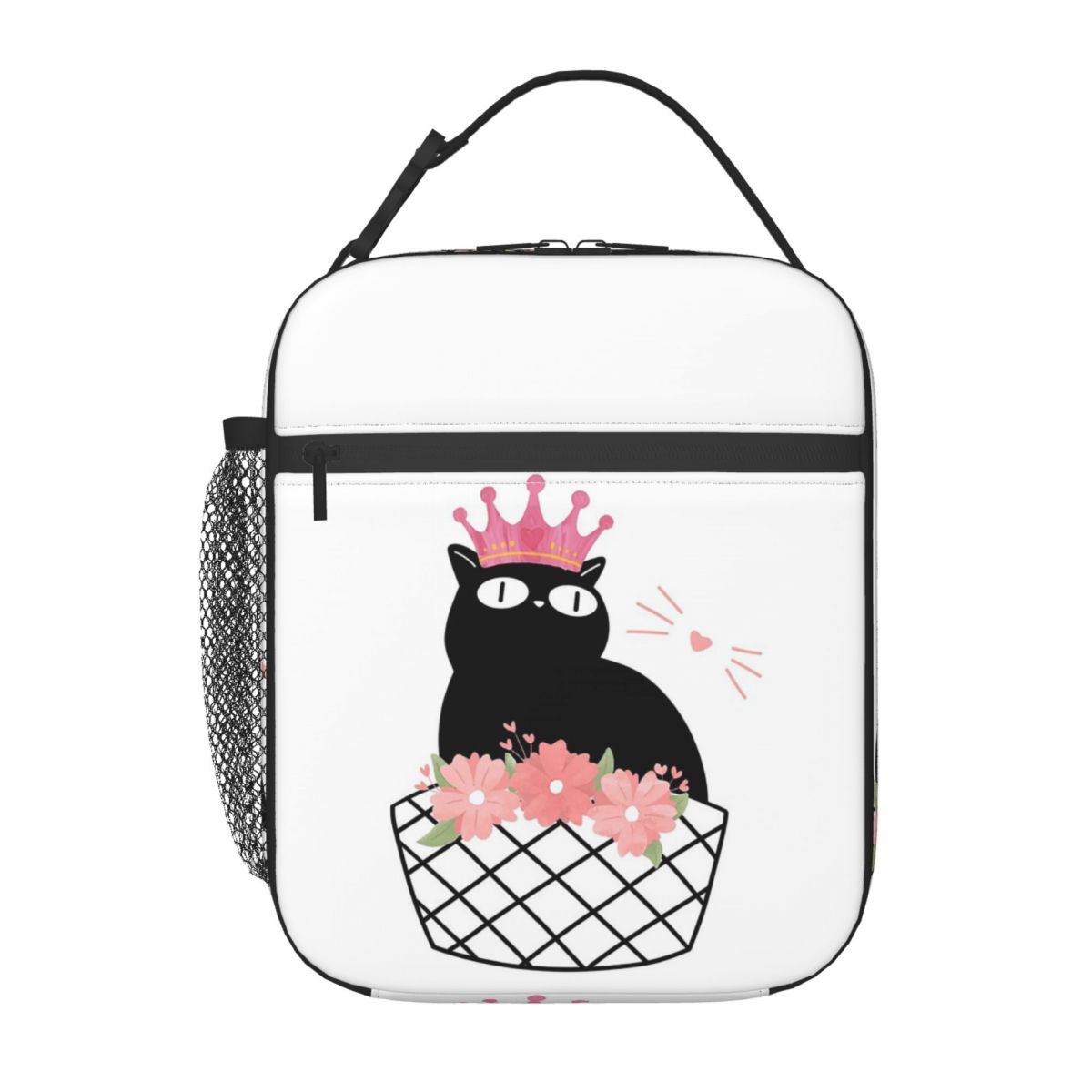 

Black Cat Animal Theme Insulated Lunch Bag for Women Children Leakproof Food Boxes Thermal Lunch Box Tote One Size