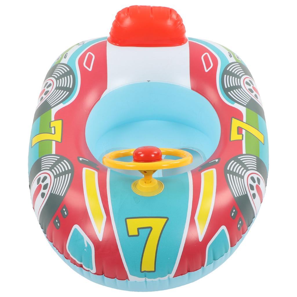 Yacht Pool Inflatable Yacht Steering Wheel PVC Anti Leakage Leg Holes Toddler Swim for Swimming