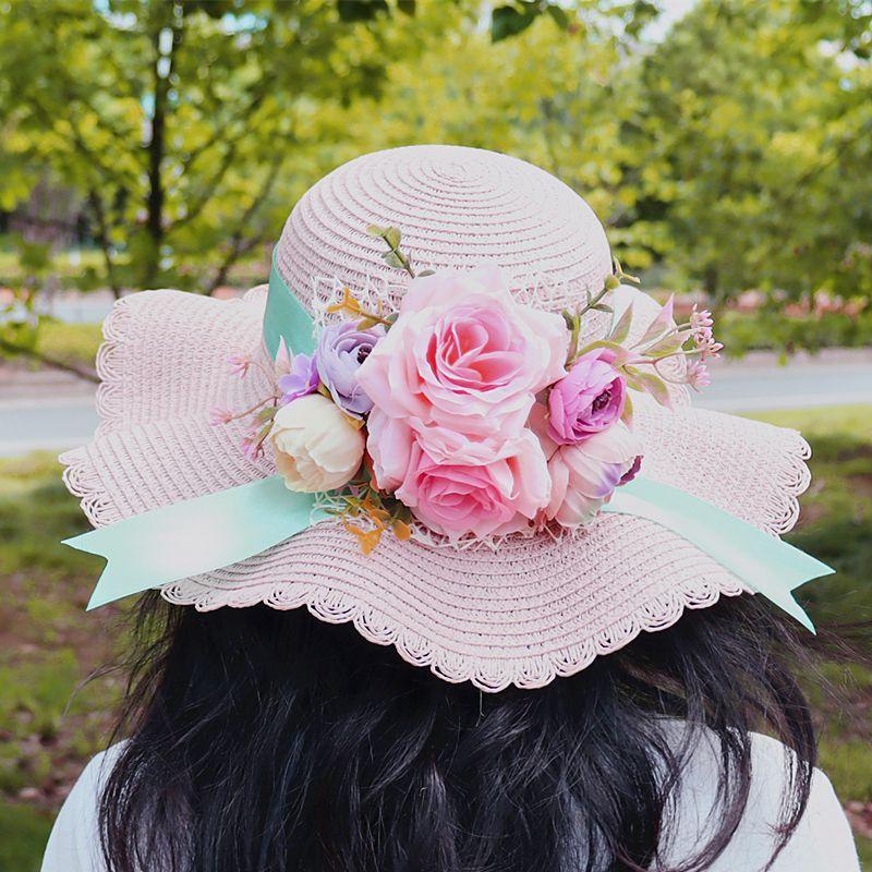 Beach Straw Hat for Women In Summer with A Large Brim for Sun Protection and Shade Versatile for Travel UV Resistant and Large Brimmed Cool Hat