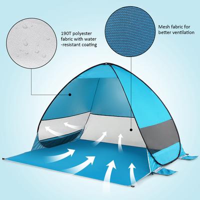 Automatisches Pop-Up Strandzelt Cabana Tragbar UPF 50+ Sonnenschutz Camping Angeln Wandern Überdachung