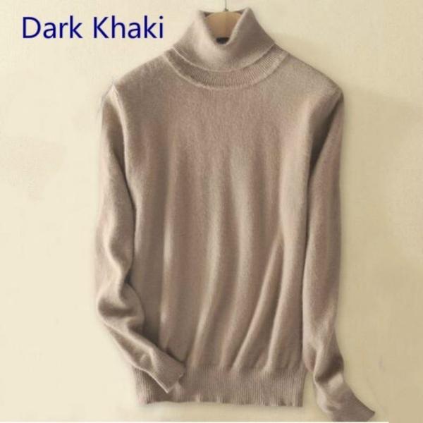 Wool Pure Cashmere Sweater Women's Knitted Turtleneck Cashmere Jumper Pullover Elasticity Pull Femme High Neck Knitting Sweaters Sweater