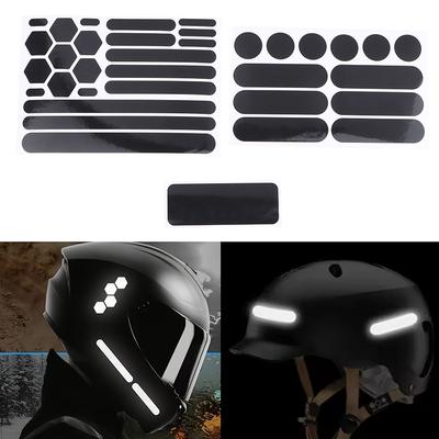 Pegatinas reflectantes negras invisibles para cascos de motocicleta: cinta reflectante sencilla y eficaz para cascos de bicicleta.