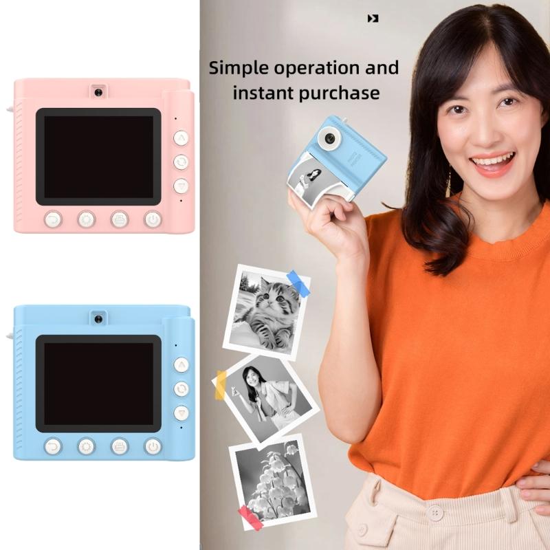 Kids Instants Print Camera Set With 3 Paper Rolls Portable, High Resolution Images, Thermals Printing