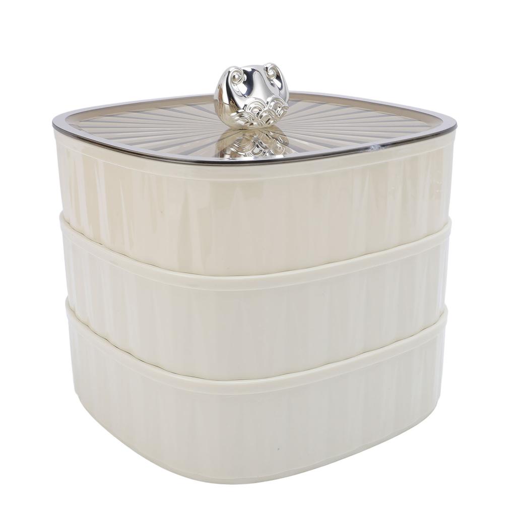 Dry Fruit Tray 3 Layer Multi Compartments Divided Serving Tray Storage Container for Stud Earrings Rings Necklaces Nuts