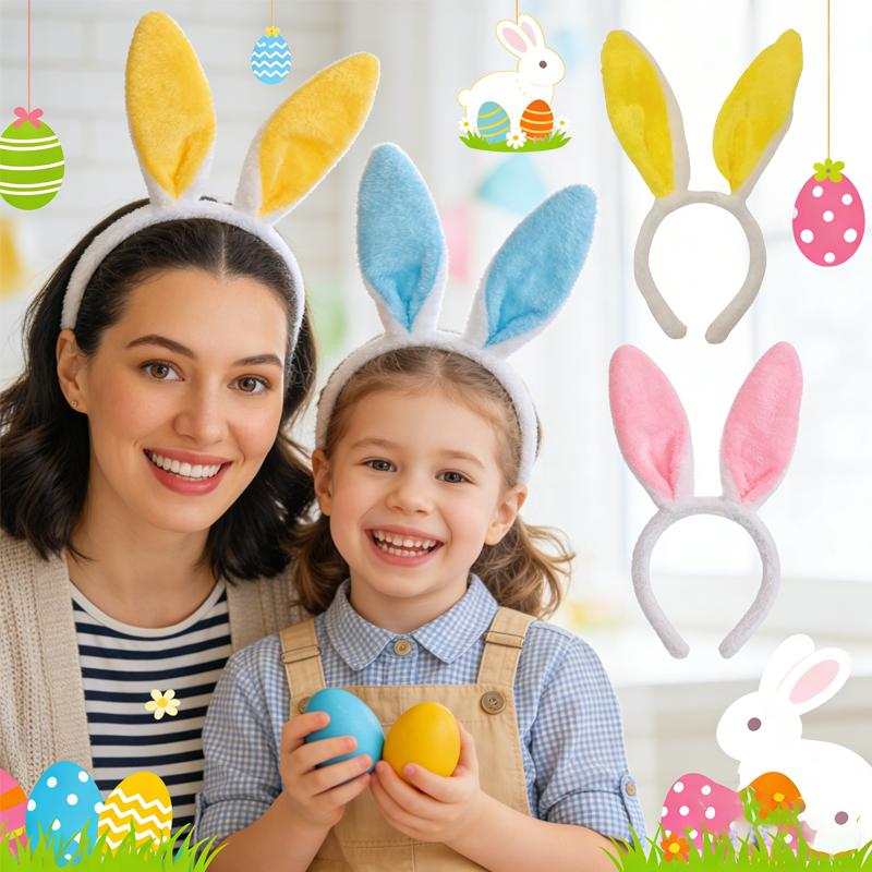 Plush Rabbit Ear Hair Hoop Bunny Ears Headband for Theme Party Stage Performance Easter Cosplay Costume Accessory Hoop Hair