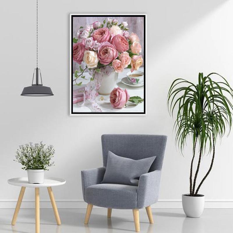 DIY Flower 5D Diamond Painting Full Round Drill Mosaic Resin Scenic Diamont Embroidery Cross Stitch Home Decor Wall Art Gift