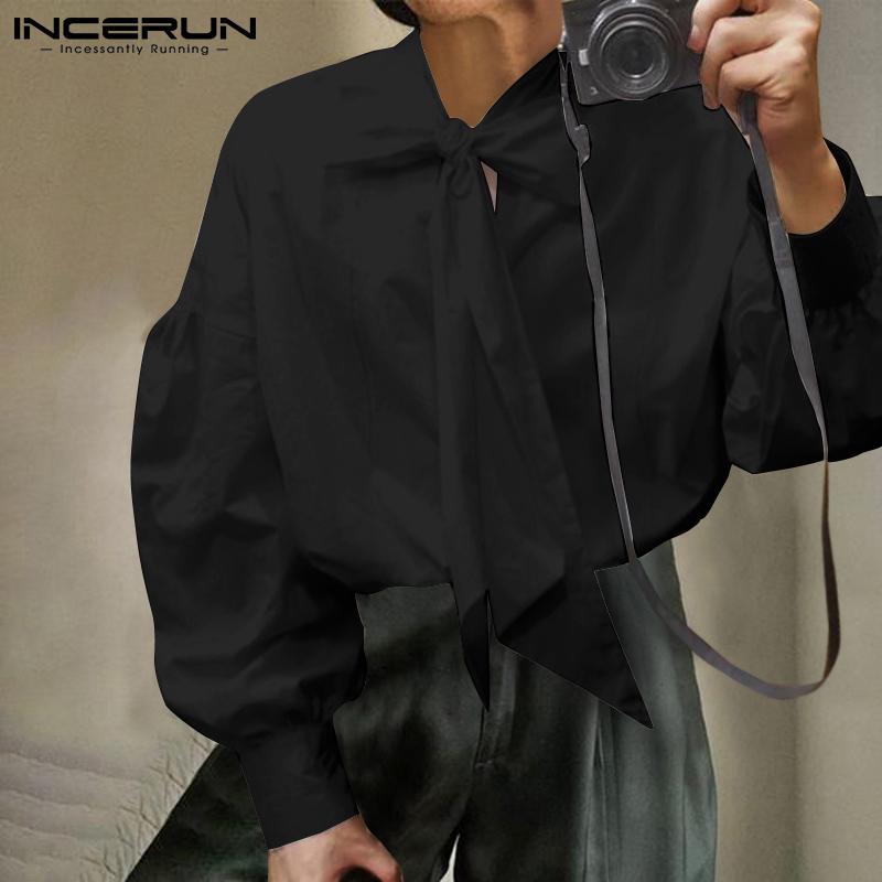 INCERUN Herren Frühling Krawatten Casual Loose Shirts Übergröße