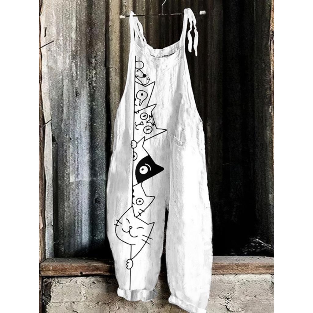 VIONA Heiße Damen Sommer Mode Einteiler Latzhose Einfach Bequem Haus Weite Hosen 3D Hahn Gedruckte Arbeitshosen