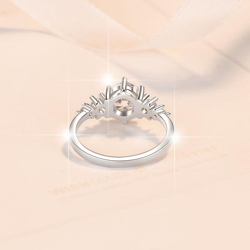 S925 Sterling Silver Jewelry 1 Carat Engagement Ring Moissanite Ring Female Wedding Ring Gift for Girlfriend Exquisite Jewelry Gifts