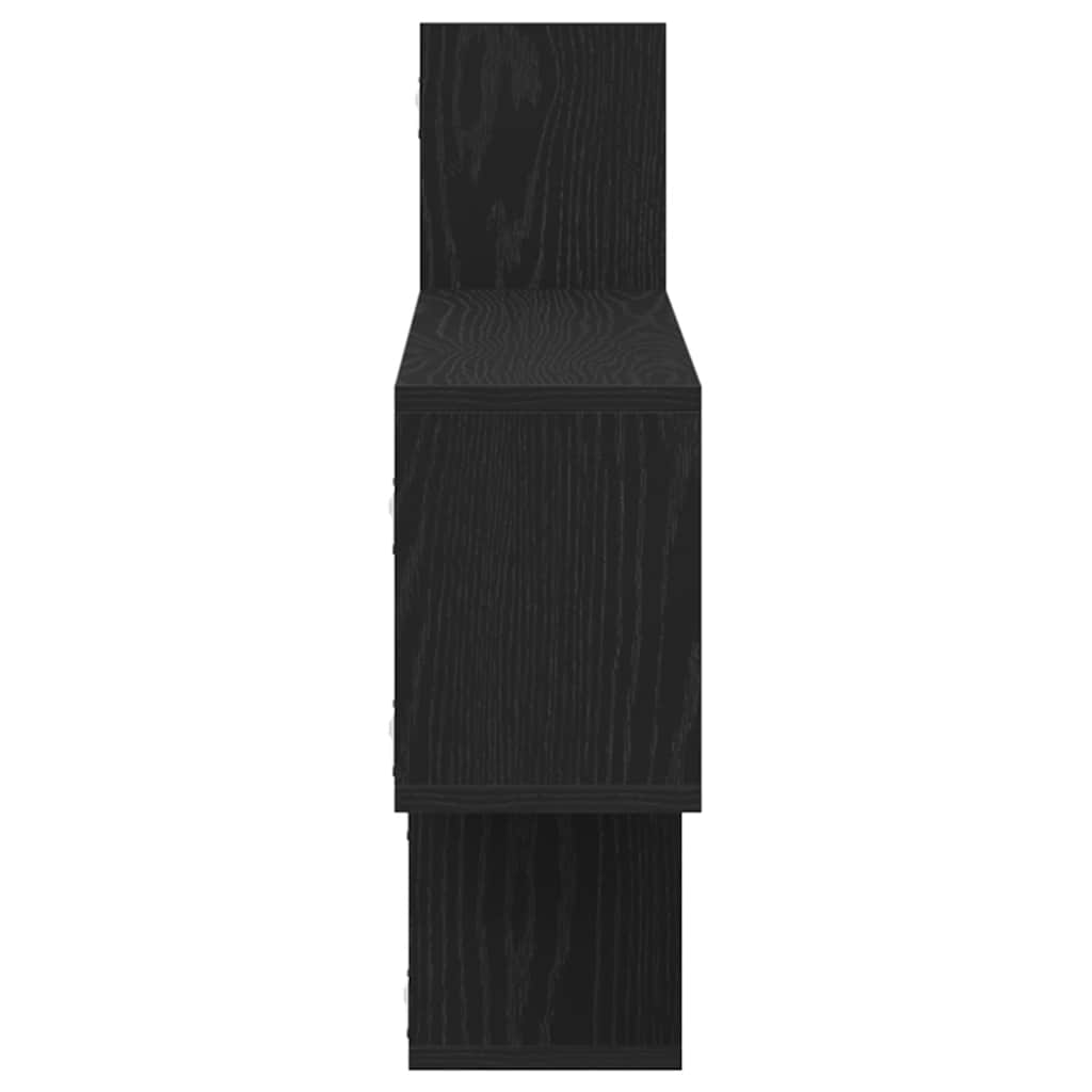 Wall Shelf Black Oak Effect 167.5x18x68 cm Engineered Wood