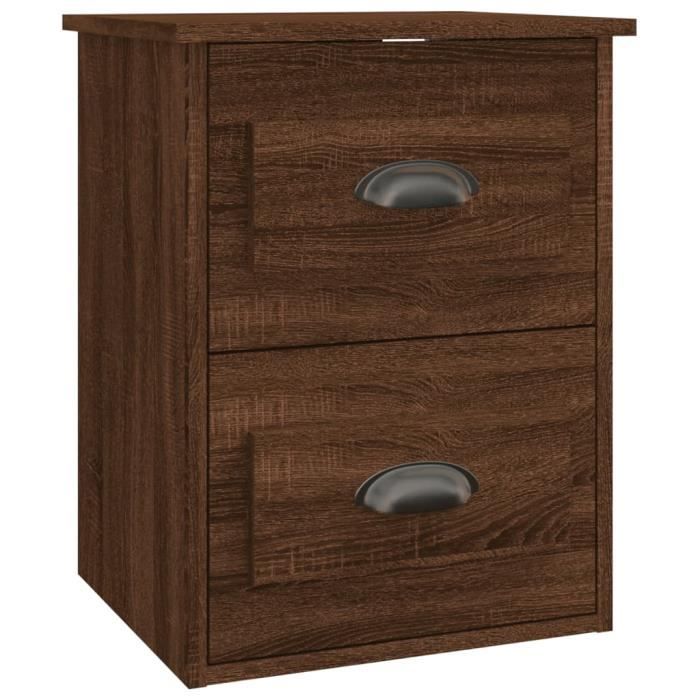 VidaXL Wall-mounted Bedside Table Brown Oak 41.5x36x53 Cm 816406