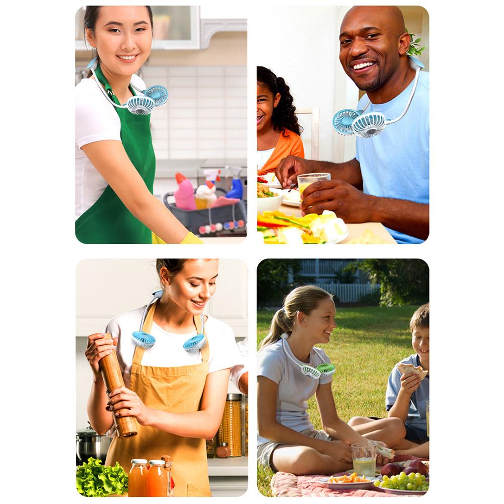 

Портативный шейный вентилятор USB перезаряжаемый мини летний спортивный вентилятор с вращением на 360 градусов охлаждающий вентилятор для внутреннего и наружного путешествий спорта