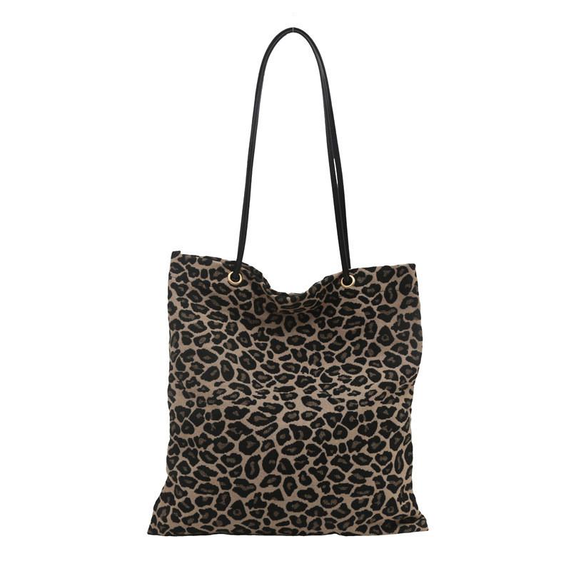 Trendy Khaki And White Leopard Print Large Capacity Tote Bag For Women 2024