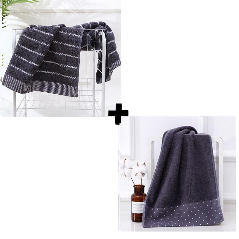 2Pcs Bathroom Cotton Towels Set 35x75cm 70x140cm Brown White Blue Hand Face Bath Towel Soft Gift Absorbent Sport Towel