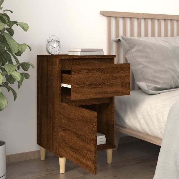 VidaXL Bedside Table Brown Oak 40x35x70 Cm 819706