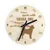 Shiba Inu, Japanese Small Size Dog, Japanese Brushwood Dog - Clock with Dog, Wooden Clock with Engraving, Personalised Clock by