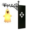 Portable Battery Powered Lamp Halloween Bookshelf Light, Vintage Metal Decorative Shelf Lamp, Miniature Chandelier for Bookcase Warm LED Nightlight