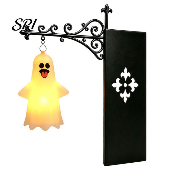 Portable Battery Powered Lamp Halloween Bookshelf Light, Vintage Metal Decorative Shelf Lamp, Miniature Chandelier for Bookcase Warm LED Nightlight