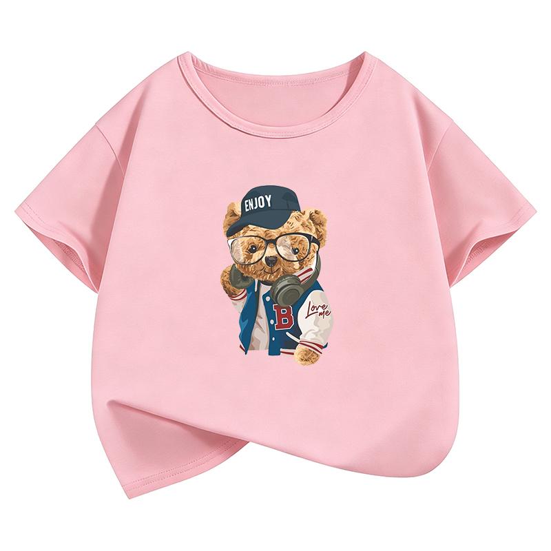 Fashion Bear Streetwear TShirt Printed T Shirt Girls Summer Clothes Short Sleeve Tops TShirts Cute Boys Kids Clothing