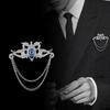 Zinc Zinc Alloy Suit Collar Pin Tassel Chain Suit Lapel Pin Chinese Dragon Tassel Brooch  Ceremony Banquet