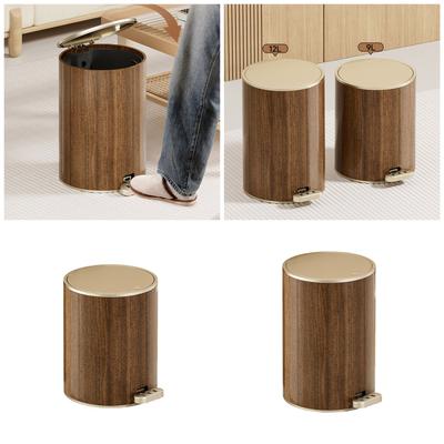 Eleganter Mülleimer mit Holzmaserung und großem Fassungsvermögen, versiegelter Mülleimer mit Deckel für den Einsatz zu Hause oder im Büro, 9 l/12 l