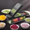 With Basket 14/16 In 1 Vegetable Chopper with Handle Vegetable Slicer Portable Grater  Kitchen Use