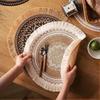 Non-Slip Round Placemat Heat Resistant Woven Vase Mats Vintage Cup Coaster Mat  Dining Table