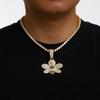 New Popular Hip-hop Full Diamond Little Bee Alloy Pendant, Hip-hop Cuban Chain Necklace, Fashionable Men's Necklace